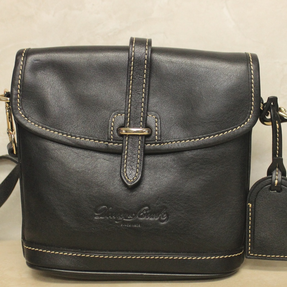 Dooney Black Leather Flap Crossbody